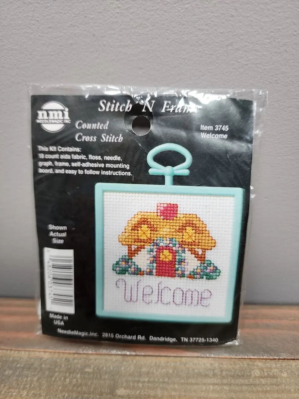 Counted Cross Stitch Kit 3745 Welcome Stitch N Frame NMI NeedleMagic NOS Home